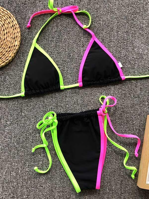 Sexy Halter-neck Lace-Up Bikinis Swimwear