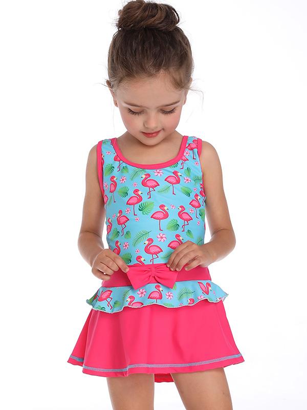 Fashion Flamingo Printed Kids Swimwear