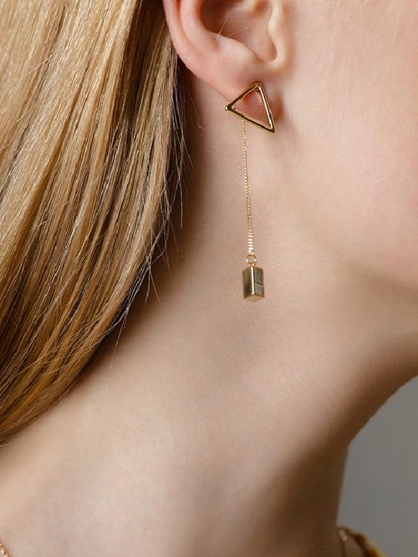 Asymmetric Geometry Eardrop Earrings