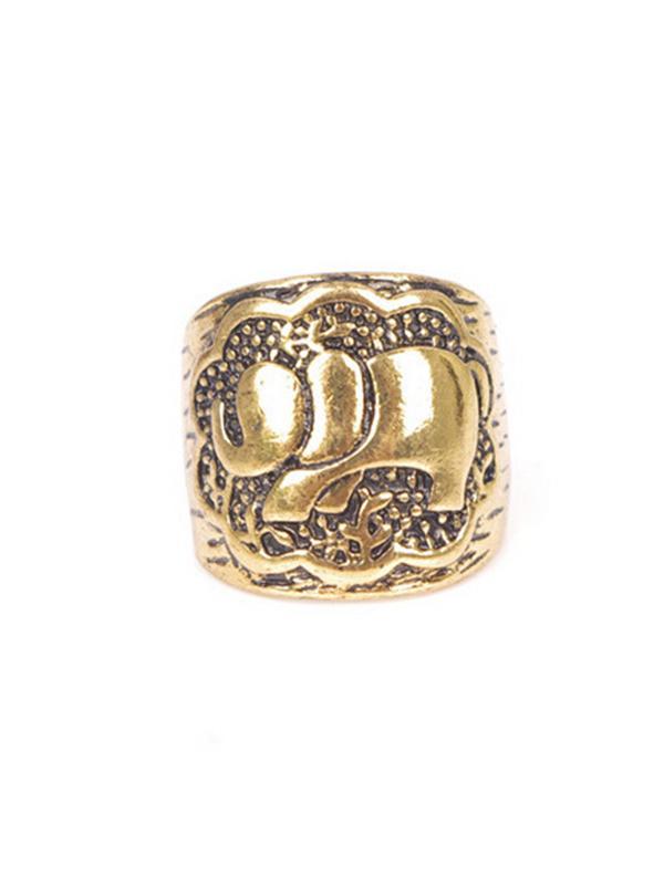 4PCS Vintage Elephant Carved Rings Accessories