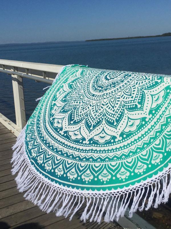 Beautiful Summer Bohemia Round Beach Mat Yoga Mat