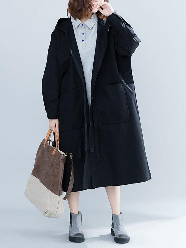 Loose Oversize Solid Winter Trench Coat