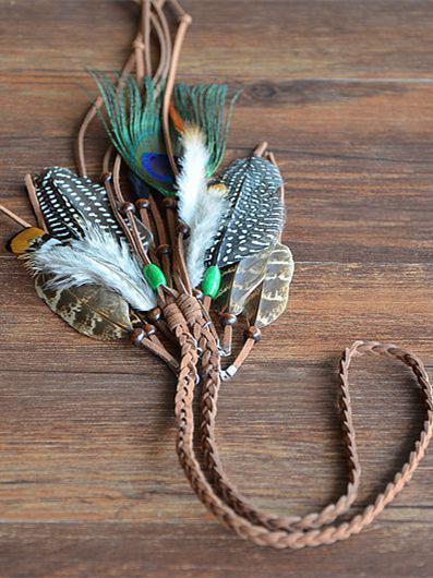 Bohemia Peacock Feathers Headwear Accessories