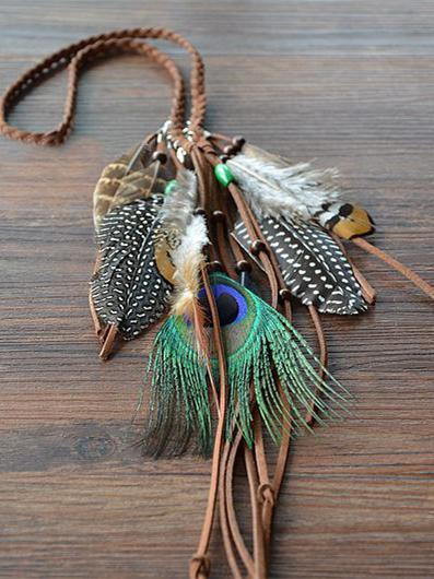 Bohemia Peacock Feathers Headwear Accessories