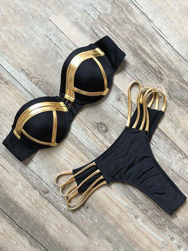 Contrast Balconette Bikini Set