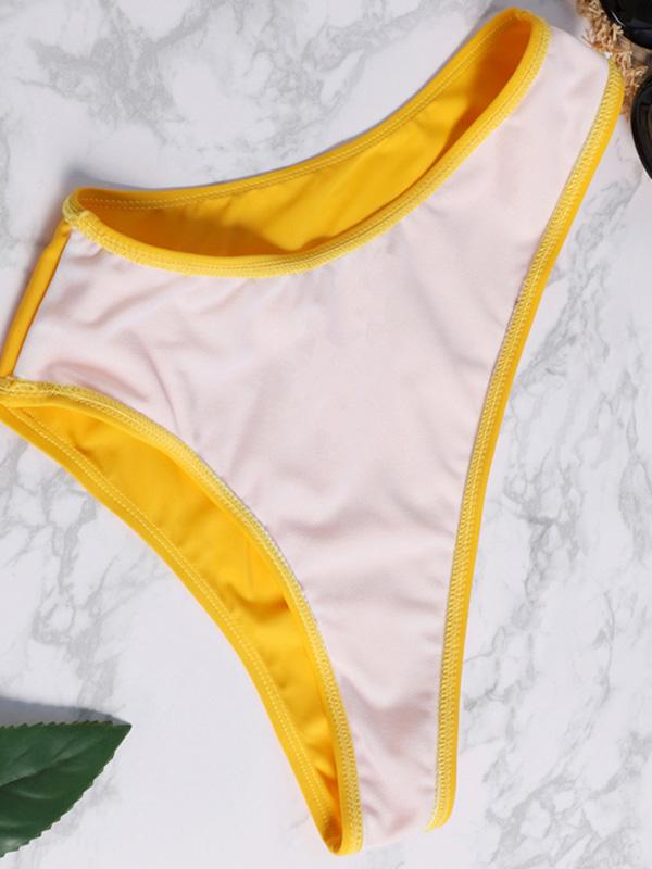 Ruffle Yellow Bikini Swimsuit