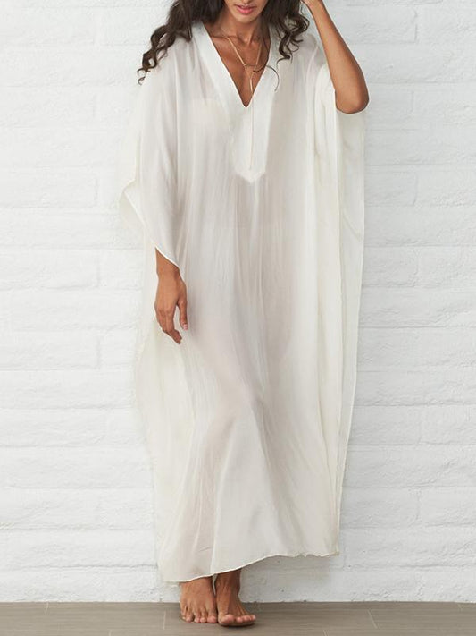 V-neck See-through Loose Cover-ups Swimwear