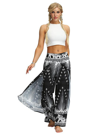 Front Split Digital Printed Yoga Pants