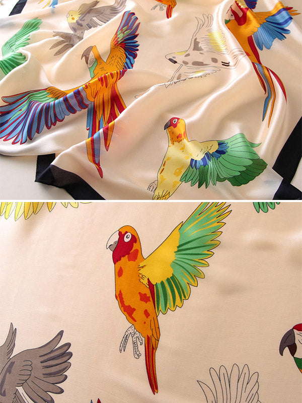 Original Floral Parrot Printed Shawl&Scarf