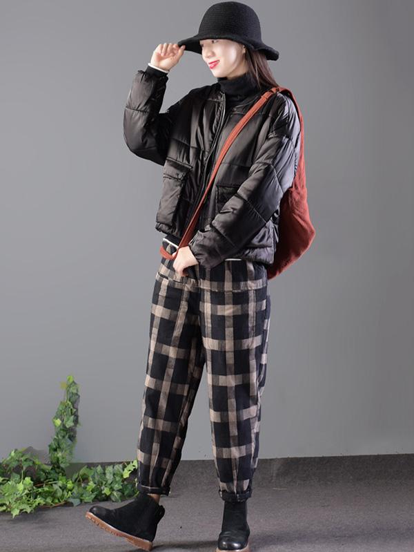 Loose Comfortable Plaid Pants