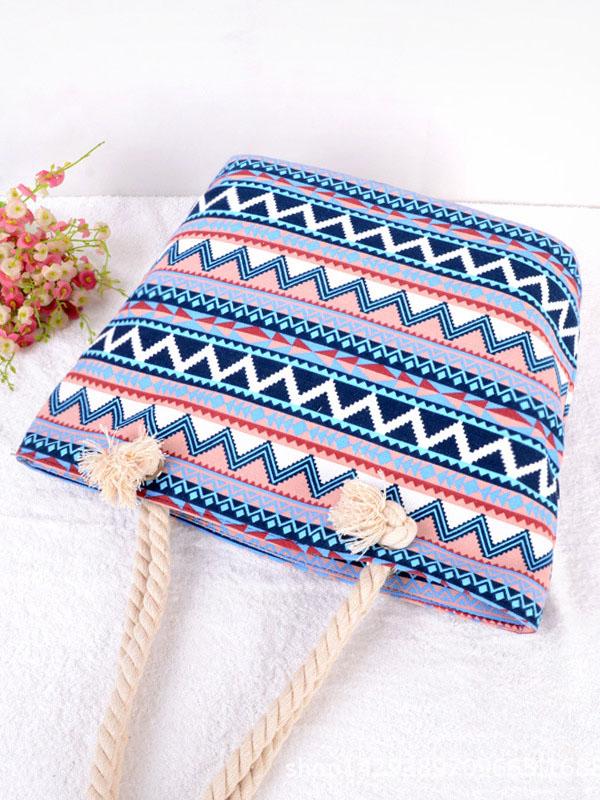 Fashion Floral Striped Single Shoulder Bag