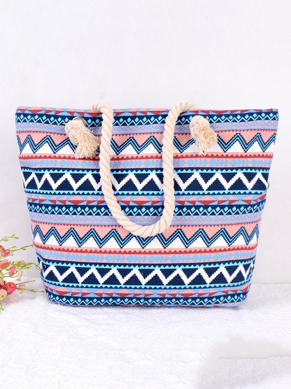 Fashion Floral Striped Single Shoulder Bag