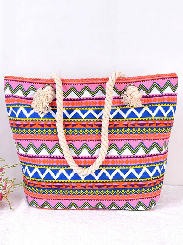 Fashion Floral Striped Single Shoulder Bag