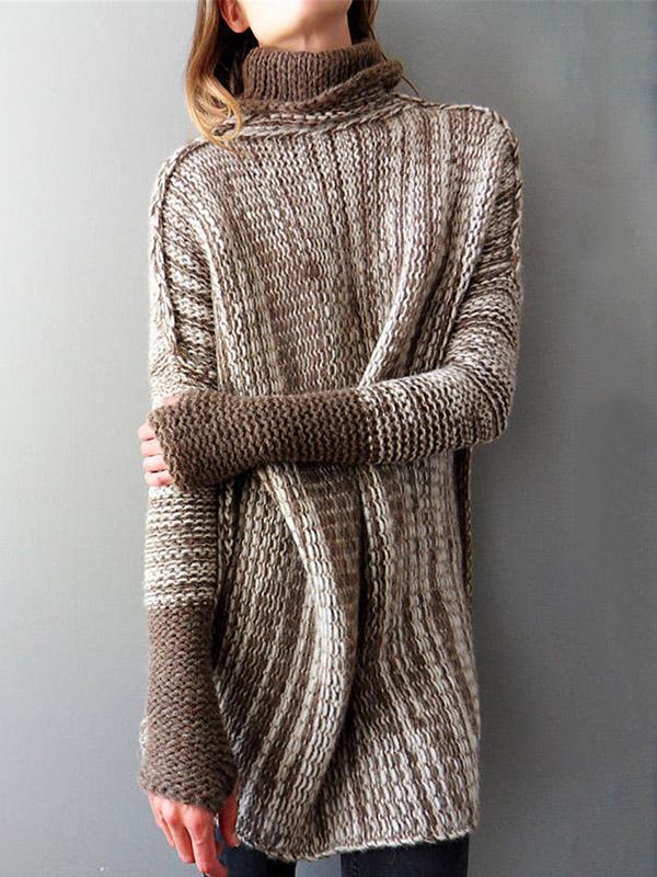 Fashion High-neck Knitting Sweater Tops