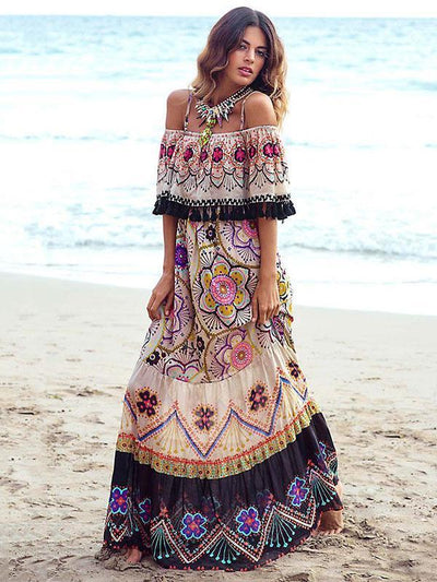 Presale Bohemia Off-the-shoulder Maxi Dress