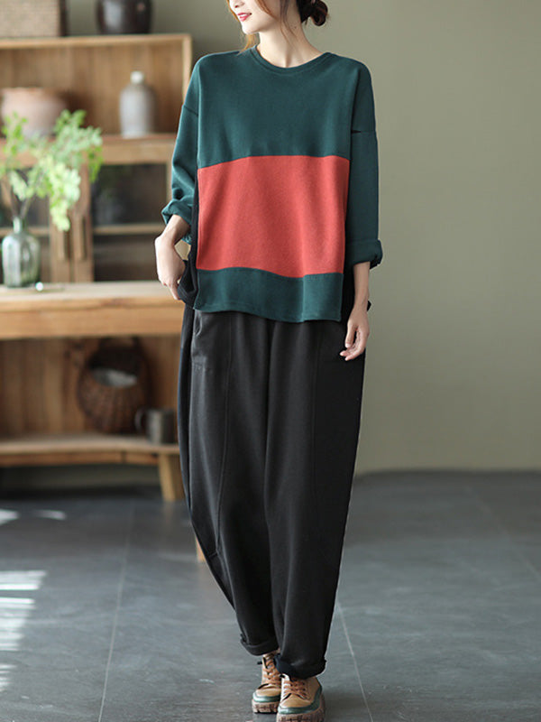 Simple Solid Color Empire Waisted Loose Harem Pants