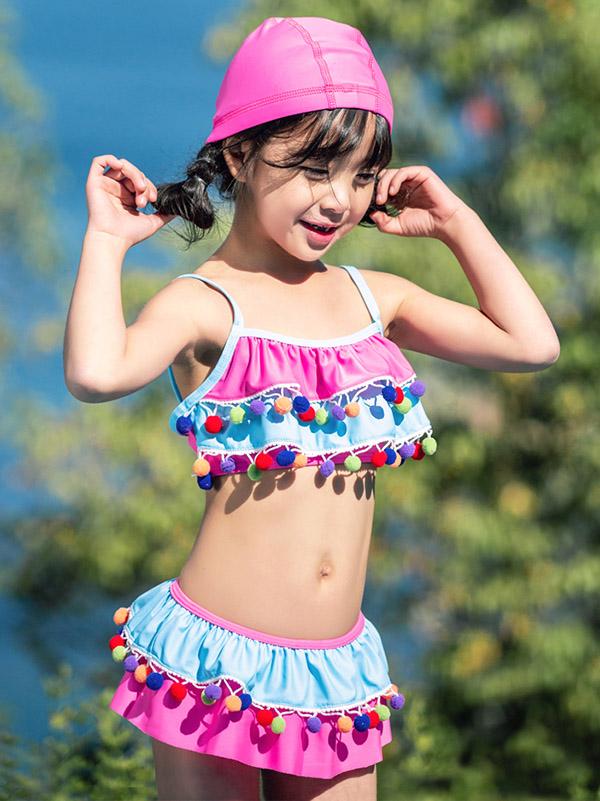 AONIHUA Pompoms Layer Lovely Princess Swimwear