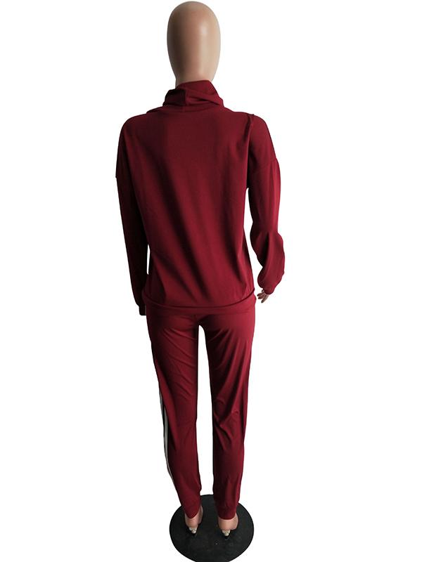 Letter Printed Long Sleeve Sweatershirts And Pants Suits