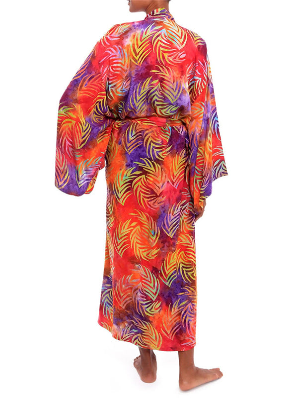 Bohemia Printed Belted Long Sleeves Cover-Up