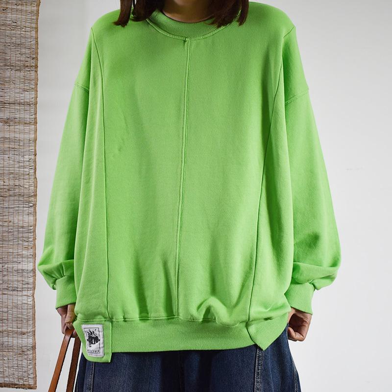 Buykud Casual Pure Color Loose Long Sleeve Shirt