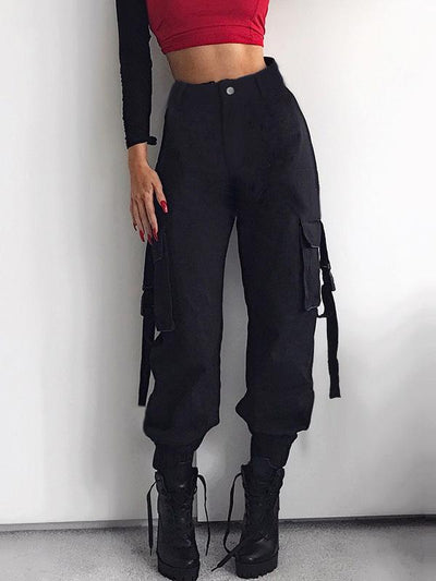 3 Colors High Waist Cargo Pants For Women