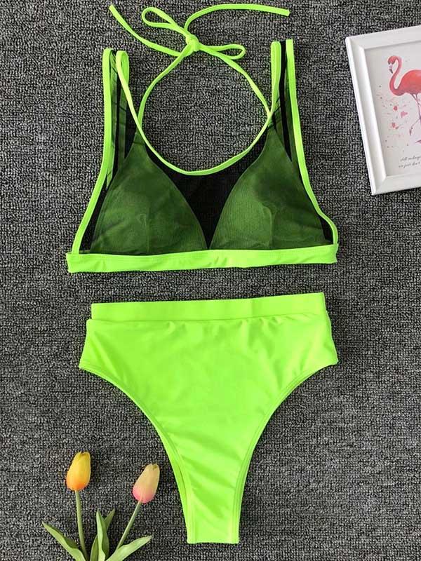 Gauze High Waist Bikini Swimsuit