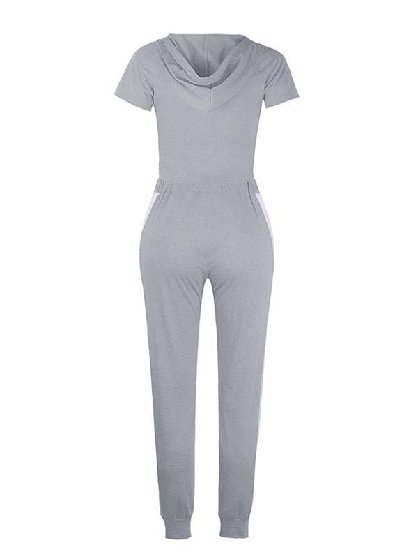 Casual Bandage Hooded Exposed Navel Tees&Pants Suits