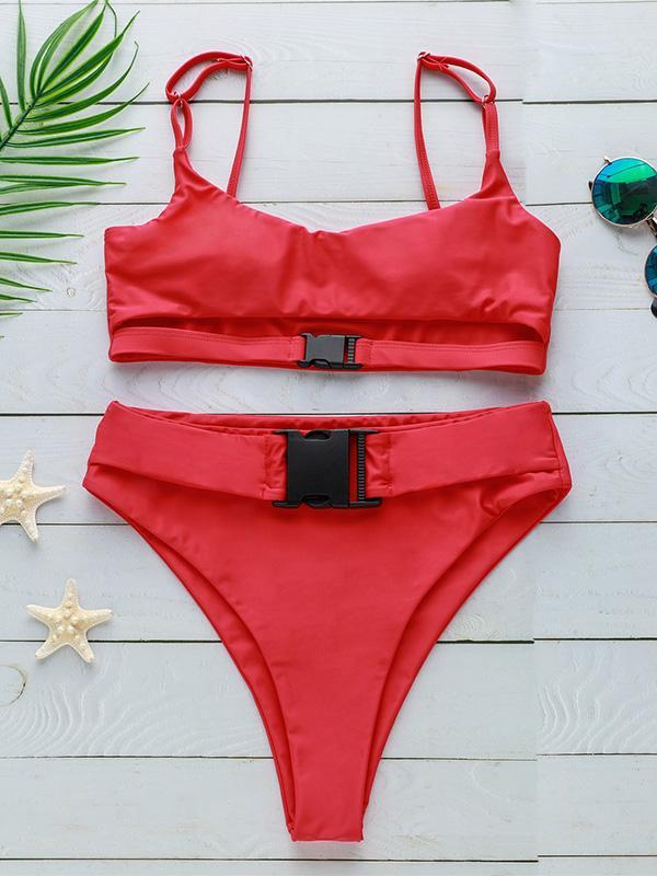 Solid Bandage Bikinis Swimwear