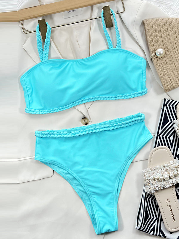 Beach Solid Color Bikini Swimwear