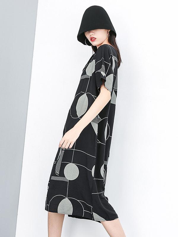 Irregular Printed Long Dress