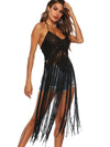 Spaghetti Strap Hollowed Tassels Cover-Up