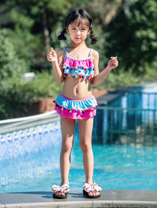 AONIHUA Pompoms Layer Lovely Princess Swimwear