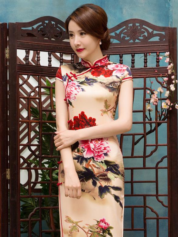 Floral Side Split Long Cheongsams