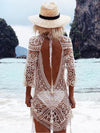 Hollow Lace Backless Crochetgo Mini Cover-ups