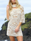 Hollow Lace Backless Crochetgo Mini Cover-ups