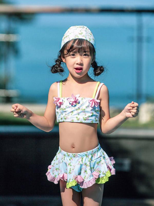 AONIHUA Floral Lovely Girl Two Piece Swimwear