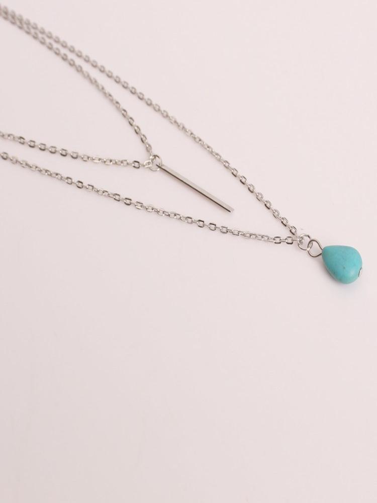 Simple Turquoise Alloy Necklaces Accessories