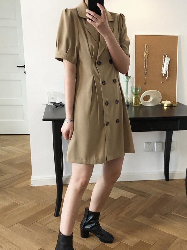 Vintage Fashion V-neck Suit Dress