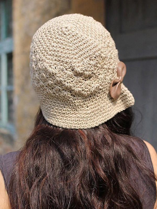 Knitting Bowknot Fresh Hat