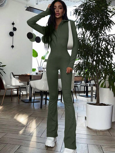 Solid Color Long Sleeves Jumpsuits