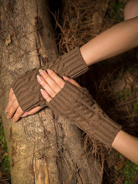 Warmer Solid Color Half-finger Wrist Gloves Accessories