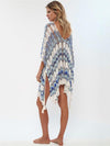 Vacation Contrast Color Bandage Cover-ups Swimwear