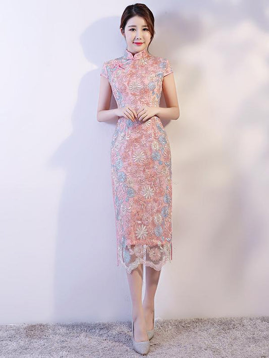 Lace Eugenia Split-side Long Cheongsam