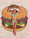 Beautiful Hamburger Vacation Round Scarve Shawl Beach Mat