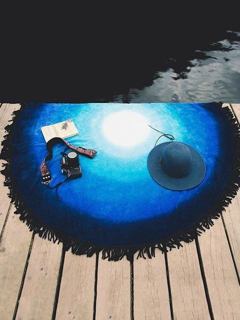 Bohemia Gradient Tassels Round Shawl Beach Mat Yoga Mat