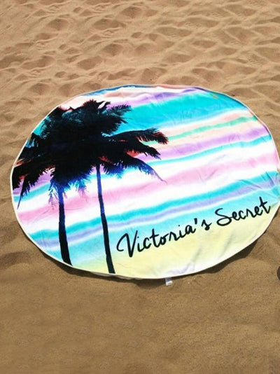 Bohemia Coconut Tree Pattern Round Beach Mat Yoga Mat