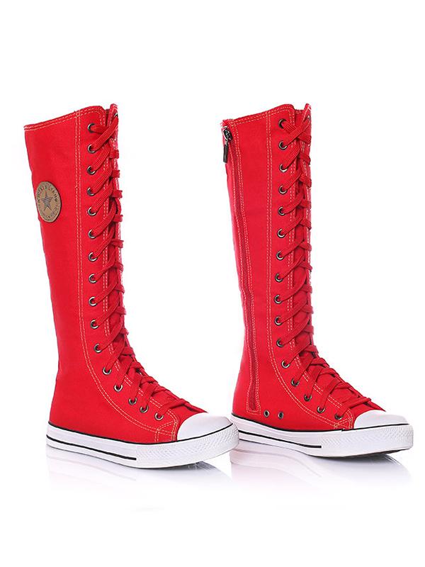 High-top Side Zipper Mid high Canvas Boots