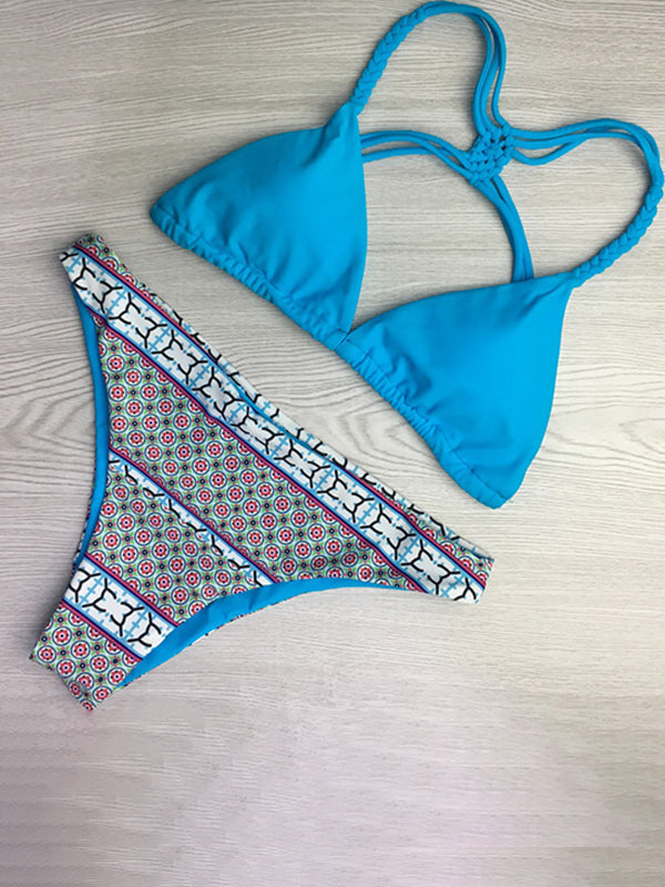 Court Solid Halterneck Bikini Set