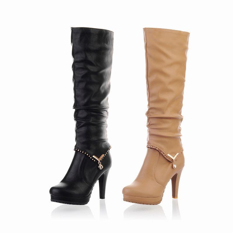 Fashion Solid Color Knight Boots