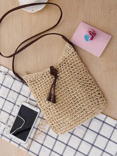 Knitted Korean Tasseled Single-shoulder Bag